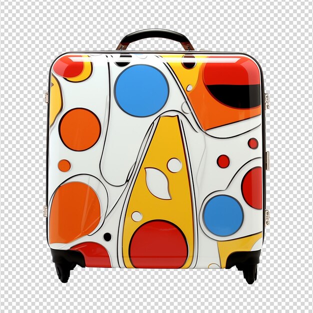 3d suitcase isolated on transparent background png