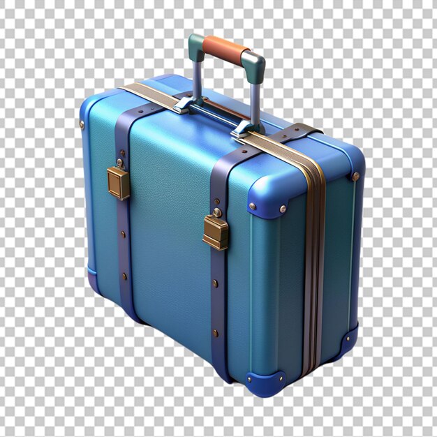 PSD 3d suitcase isolated on transparent background