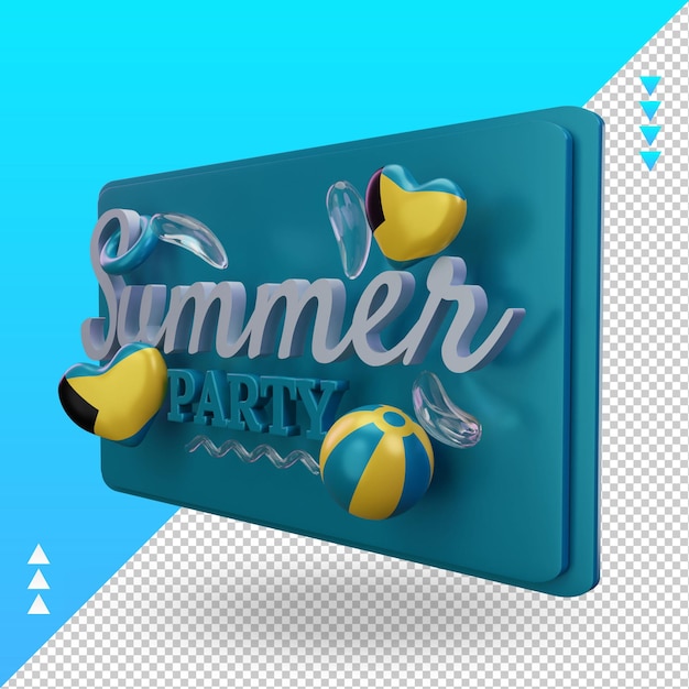 3d summer party day love bahamas flag rendering right view