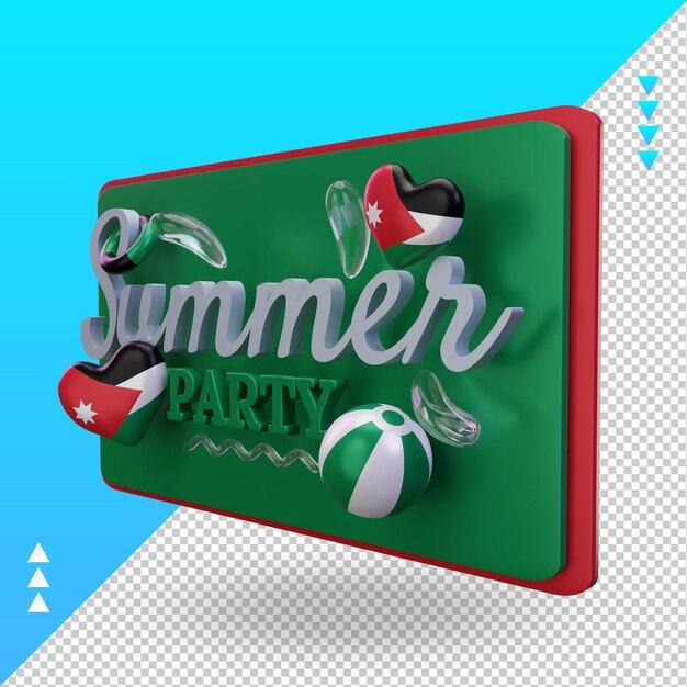 3d summer party day love jordan flag rendering right view