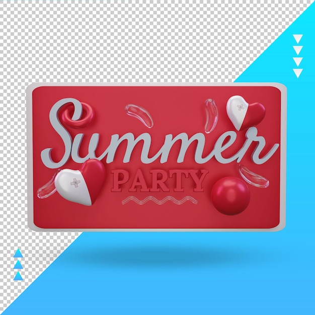 3d summer party day love malta flag rendering front view