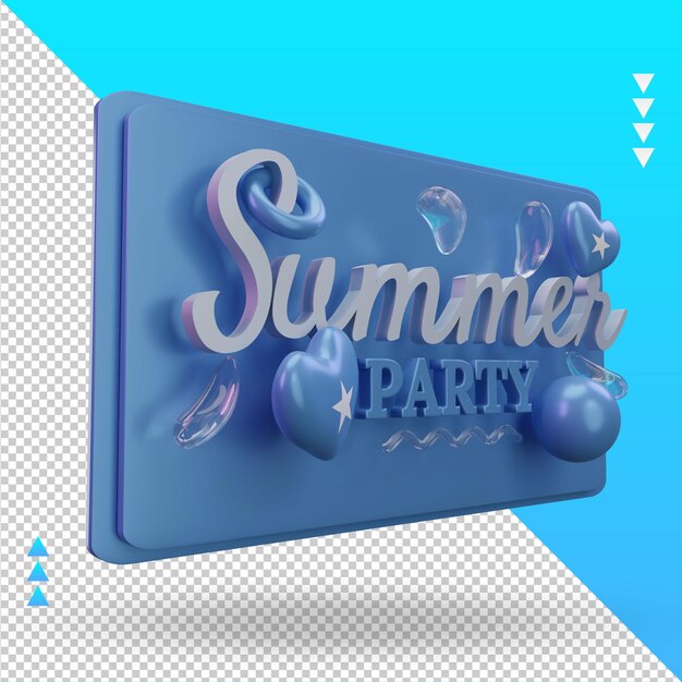 3d summer party day love somalia flag rendering left view