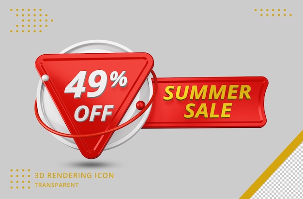 PSD 3d summer sale discount offer in 3d rendering