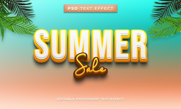 3D summer sale text effect template