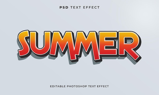 PSD 3d 여름 텍스트 효과 템플릿