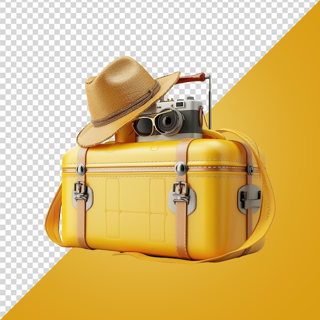 3d summer travel luggage png