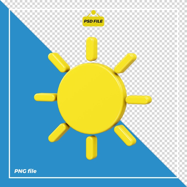 PSD disegno dell'icona del sole 3d