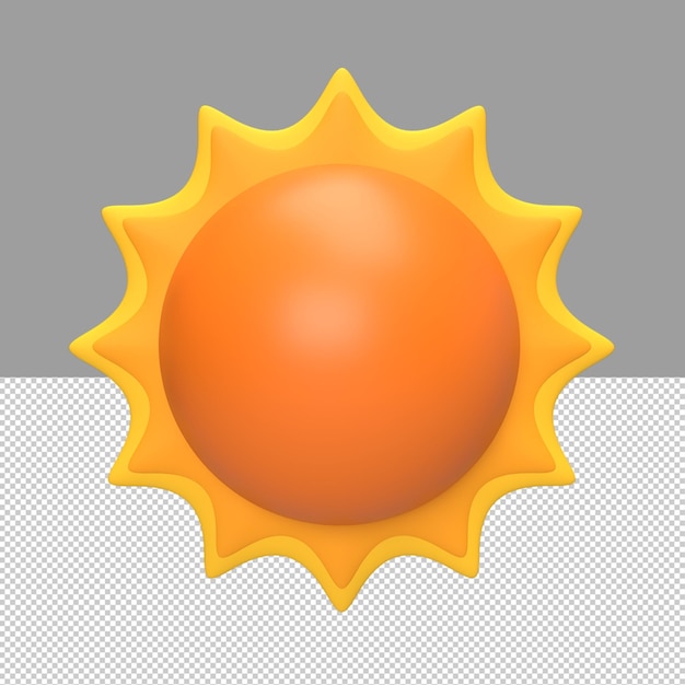 PSD 3d sun rendered object illustratie
