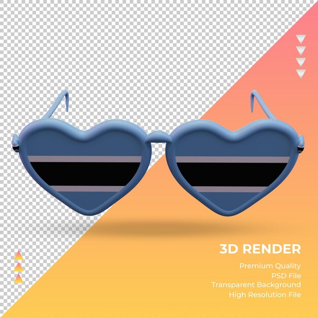 3d солнцезащитные очки любят рендеринг флага ботсваны, вид спереди