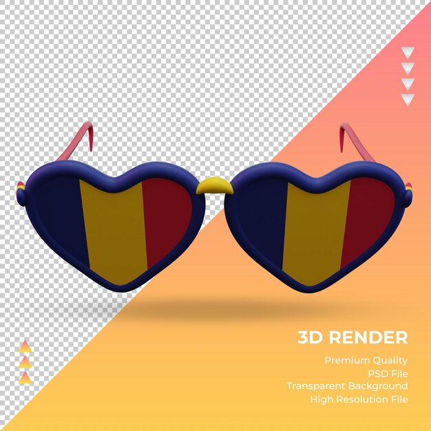 PSD 3d sunglasses love chad flag rendering front view