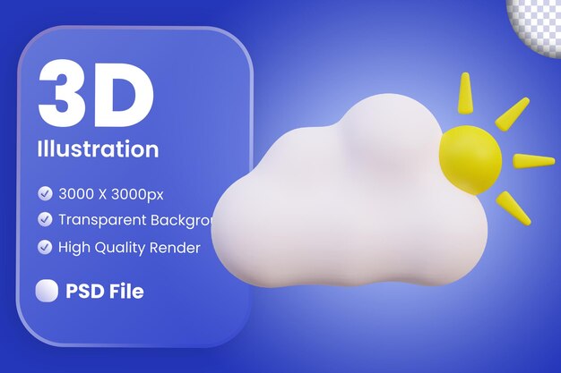 3D Sunny Weather Illustration