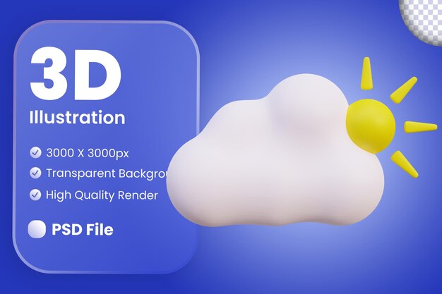 3d иллюстрация солнечной погоды