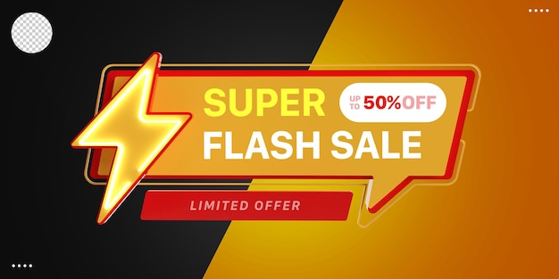 3d super flash-uitverkoop tot 50 korting voor promotie