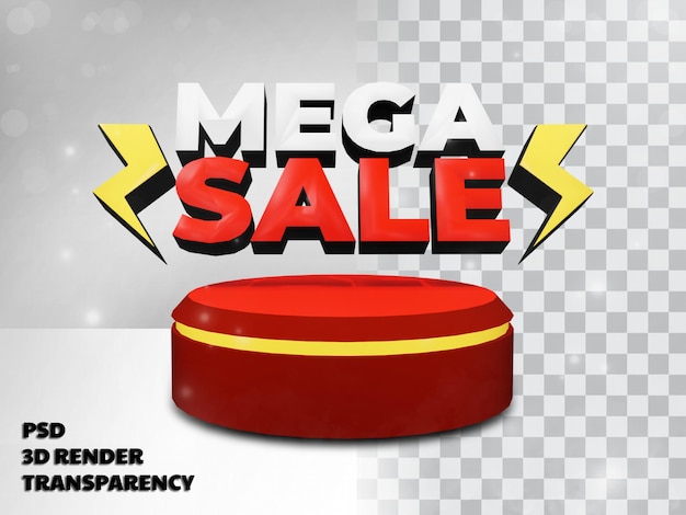 3d super mega big sale with transparency background