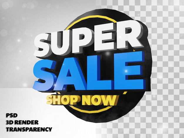 3d super mega big sale with transparency background