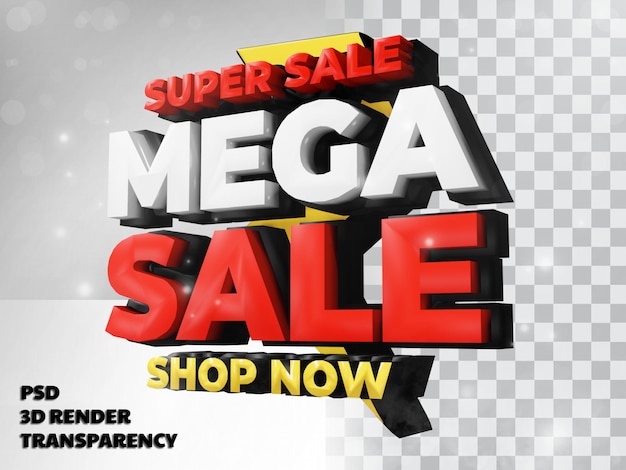 3D SUPER MEGA BIG SALE WITH TRANSPARENCY BACKGROUND