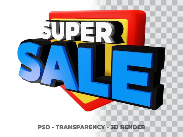 3D SUPER SALE SPECIAL OFFER WITH TRANSPARENCY BACKGROUND