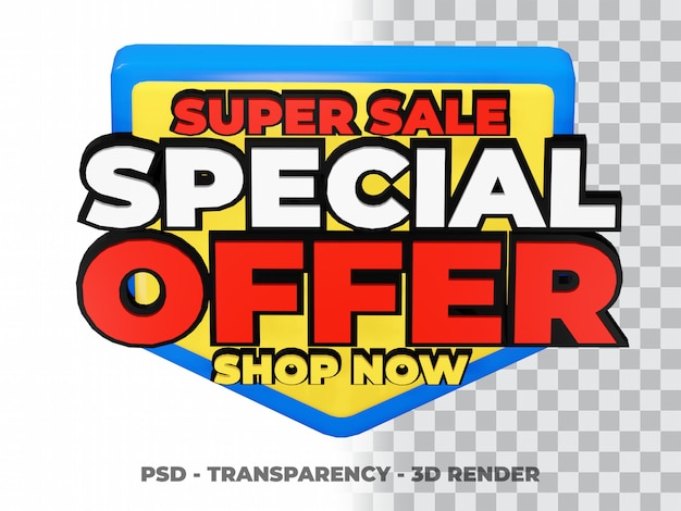 3d super sale speciale aanbieding met transparantie achtergrond