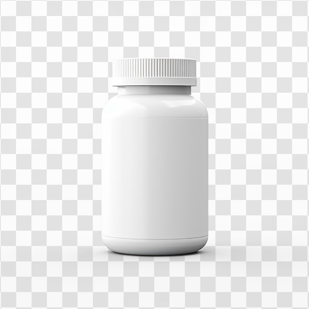 PSD 3d supplement pill bottle mockup no label on isolate transparency background psd