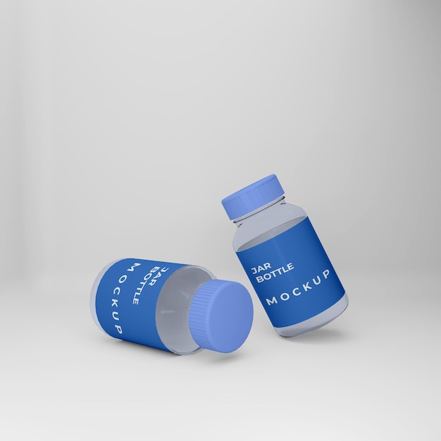 PSD 3d supplement pot fles mockup
