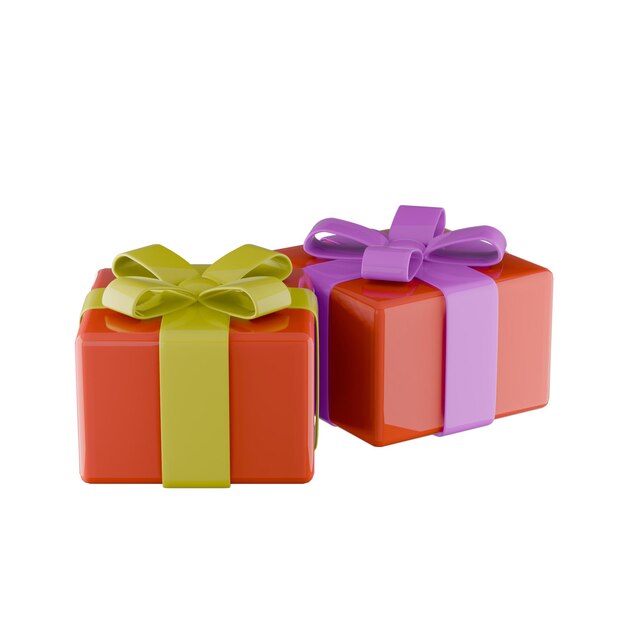 3d surprise red and orange gift box celebration