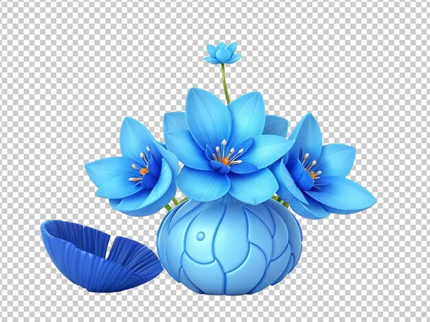 3d surreal exotic high quality blue flower