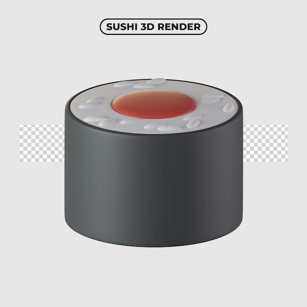 3d sushi cartoon icon illustration