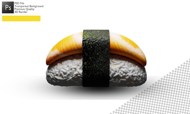PSD disegno dell'illustrazione del sushi 3d