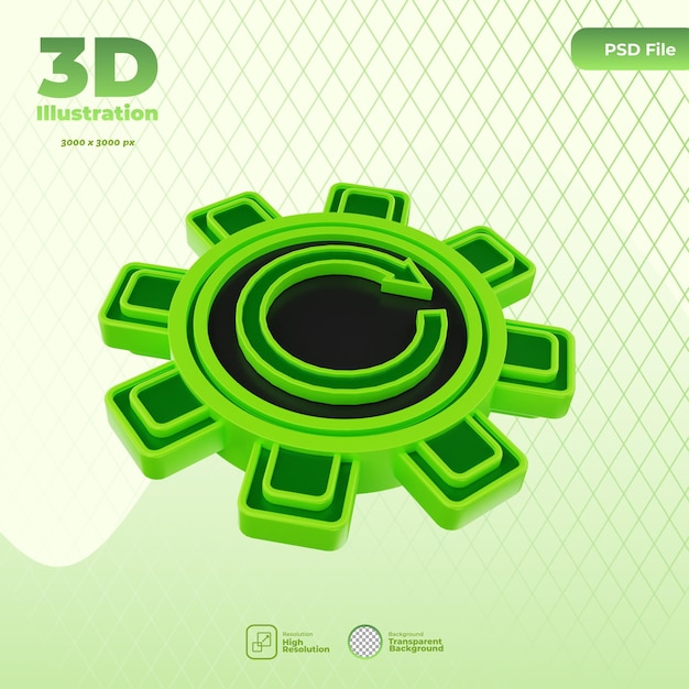 3d sustaible technology icon illustration