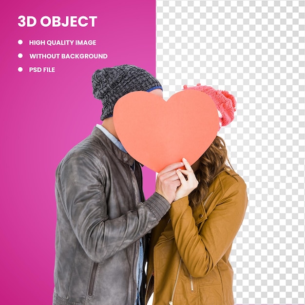 PSD 3d sweet couple lovers sweet