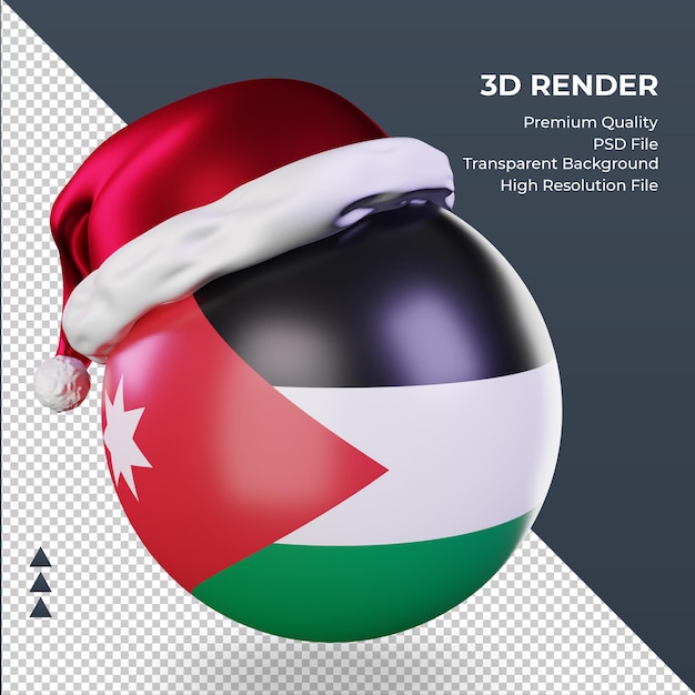 3d świąteczna Czapka świętego Mikołaja Jordan Flaga Renderująca Prawy Widok