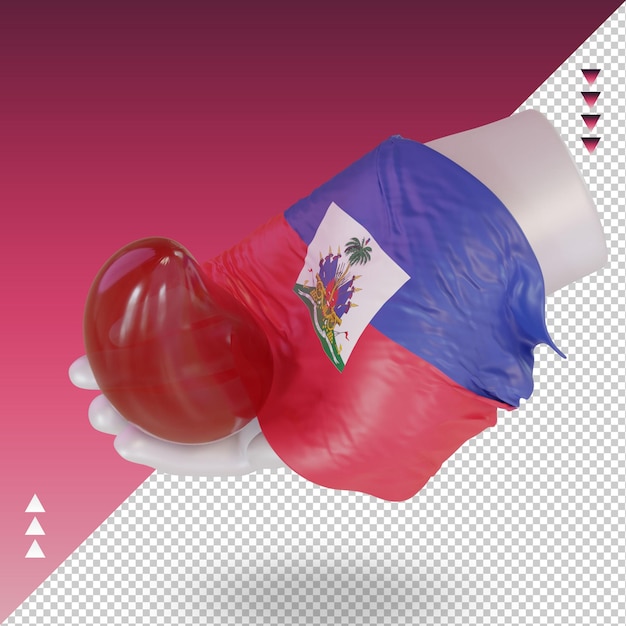 3d światowy Dzień Dawcy Krwi Flaga Haiti Renderująca Prawy Widok