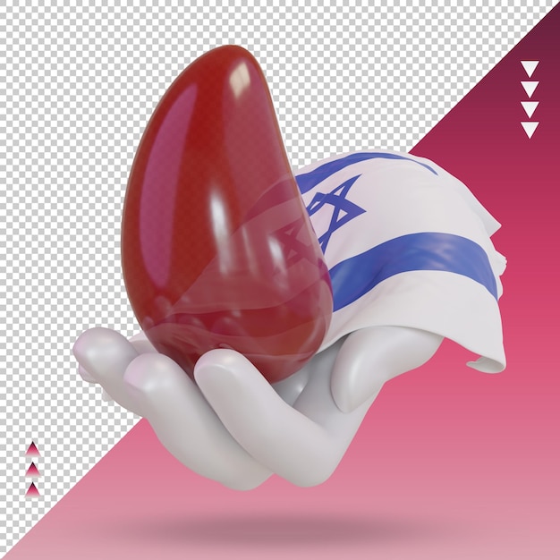 3d światowy Dzień Dawcy Krwi Flaga Izraela Przedstawiająca Widok Z Przodu