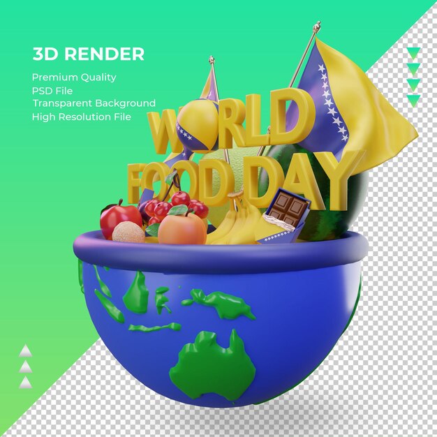 3d Światowy Dzień Żywności Bośni i Hercegowiny renderujący prawy widok