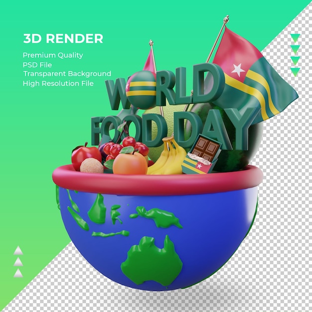 3d światowy Dzień żywności Togo Renderujący Prawy Widok