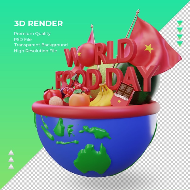 3d światowy Dzień żywności W Wietnamie Renderuje Prawy Widok