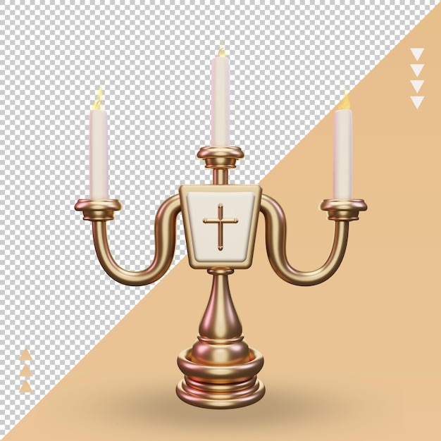 PSD 3d świeczniki wielkanocne ikona renderujące widok z przodu