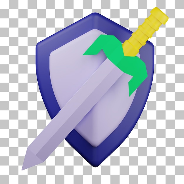 3d sword and shield illustration