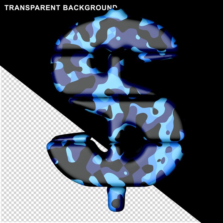 PSD 藍色偽裝的 3d 符號