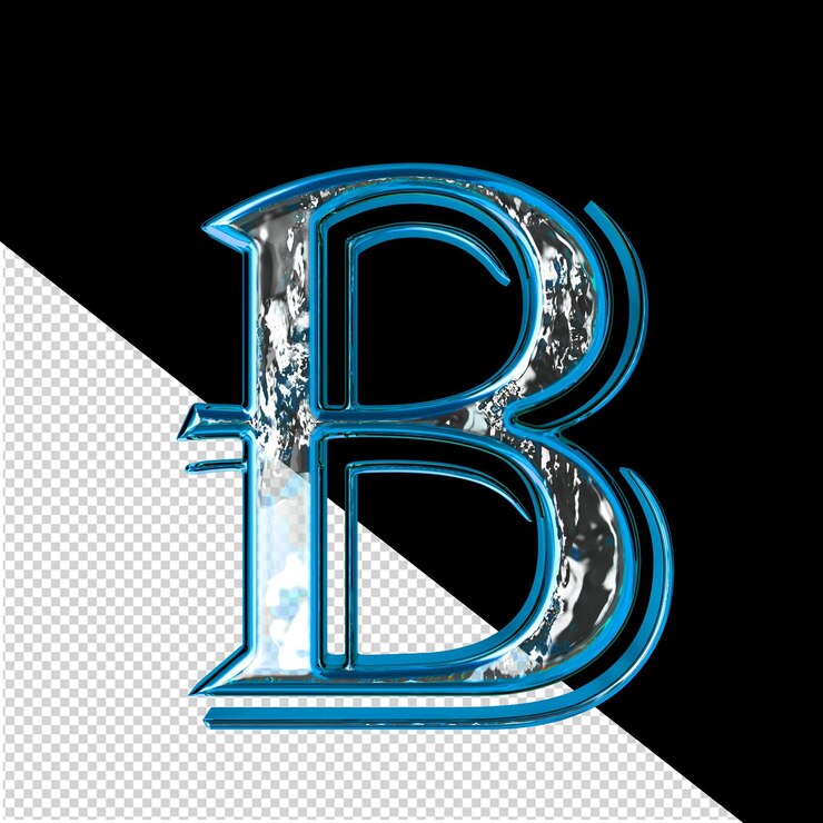 PSD 3d 符號在藍色框裡的字母 b