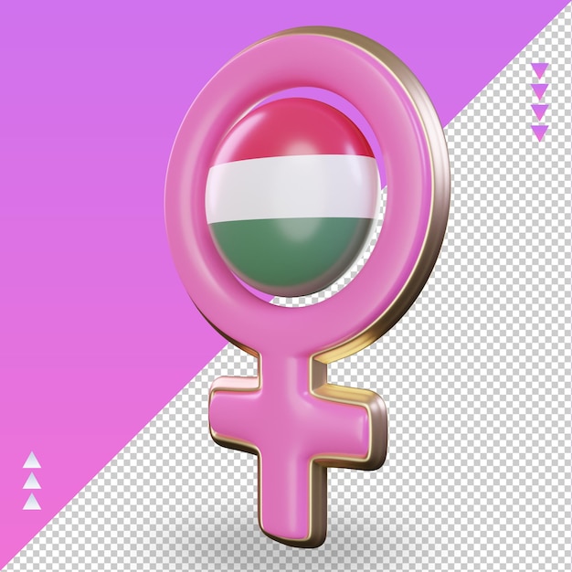 3d Symbol Dnia Kobiet Flaga Węgier Renderujący Prawy Widok