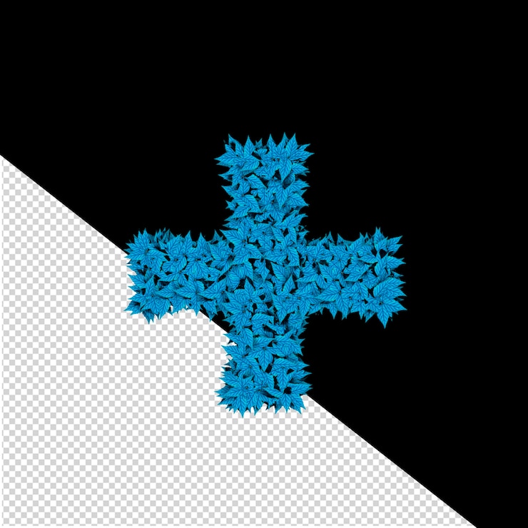 PSD 3d symbol from blue leaves