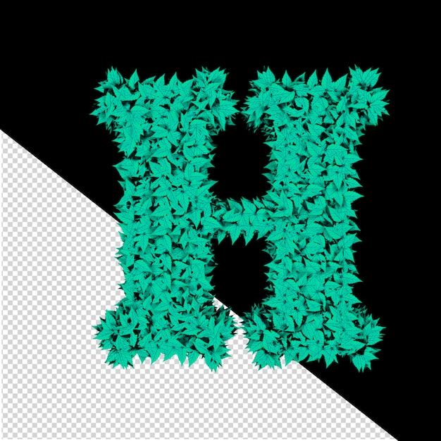 3d symbol from menthol leaves letter h