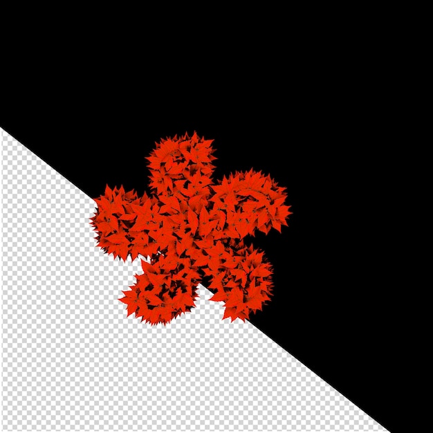 PSD 3d symbol from red leaves