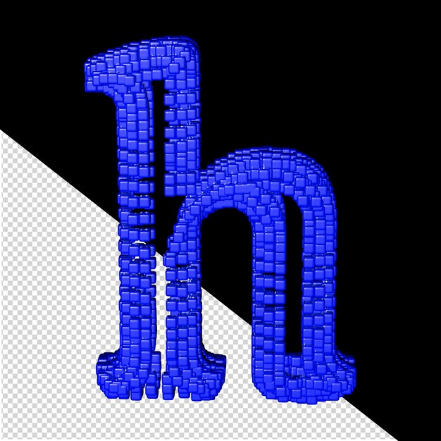 Simbolo 3d fatto della lettera h dei cubi blu