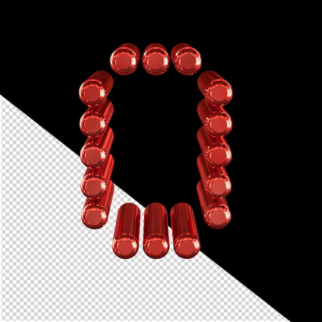 Simbolo 3d fatto della lettera o dei cilindri
