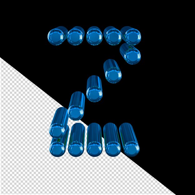 PSD 3d symbol made of cylinders letter z