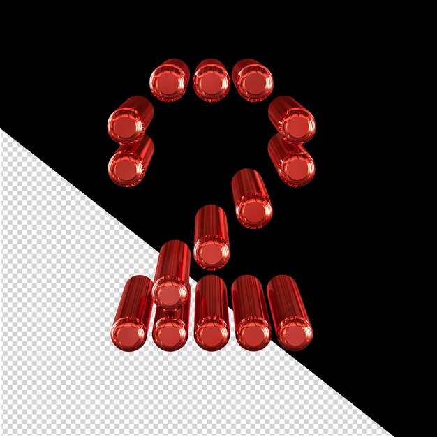 PSD 3d symbol made of cylinders number 2