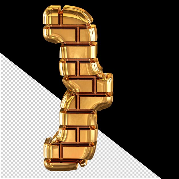 PSD the 3d symbol made of gold bricks