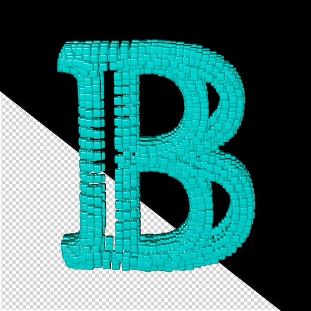 PSD 3d symbol made of menthol cubes letter b